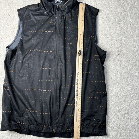 Salomon Light Shell Outdoor Vest Women's Size XL Black Script‎ Time To Lap Run - Picture 14 of 16
